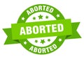 aborted round ribbon isolated label. aborted sign. Royalty Free Stock Photo