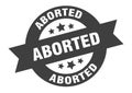 aborted sign. round ribbon sticker. isolated tag Royalty Free Stock Photo