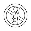 Abortion black line icon. Fetal death, miscarriage concept. Women`s health problems infertility. Sign for web page, mobile app, Royalty Free Stock Photo