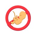 Abortion color flat icon. Fetal death, miscarriage concept. Keep abortion legal. Feminist protest. Human rights. Sign for web page Royalty Free Stock Photo