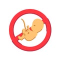 Abortion color flat icon. Fetal death, miscarriage concept. Keep abortion legal. Feminist protest. Human rights. Sign for web page