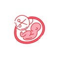 Abortion color line icon. Fetal death, miscarriage concept. Royalty Free Stock Photo