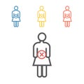 Abortion line icon. Vector signs for web graphics. Royalty Free Stock Photo