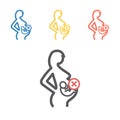 Abortion line icon. Vector signs for web graphics. Royalty Free Stock Photo