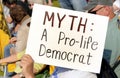 A pro life protest sign held by a demonstrator in Washington,DC Royalty Free Stock Photo