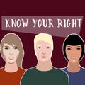 Abortion rights vector illustration. People protest against the ban on abortion in the USA Royalty Free Stock Photo