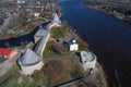 Above the ancient Staroladozhskaya fortress, Russia
