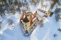Above Beep Castle, sunny February day. Pavlovsk, Russia