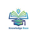 Above the book is a lightbulb icon representing ideas or learning Royalty Free Stock Photo