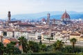 Above cityscape of Florence town
