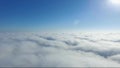 Above clouds Aerial view by drone - flight over the clouds by drone - cloud scape