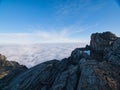 above the clouds at a summit on the blue ridge mountain range in virginia Royalty Free Stock Photo