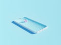 3D rendering of pool in smartphone case on blue surface Royalty Free Stock Photo