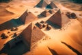 From above, the Egyptian pyramids are awe-inspiring, standing as ancient sentinels against the vast desert landscape Royalty Free Stock Photo