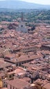 Above Florence roof tops, Italy, Basilica di Santa Croce