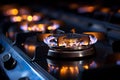 Above focus closeup of a welldesigned Brazilian gas stove burner