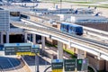 above ground terminal connecting tram at IAH airport