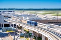 Above ground terminal connecting tram at IAH airport Royalty Free Stock Photo