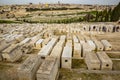 Tombs on Mt of Olives facing Old Jerusalem, Israel Royalty Free Stock Photo