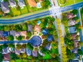 Above Intersection and Cul De Sac in Suburban Neighborhood outside Austin Texas Aerial View Royalty Free Stock Photo