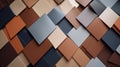 From above layout of colorful cardboard sheets in brown and grey shades