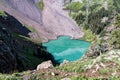 Above Lower Blue Lake in the Blue Lakes trail - Mount Sneffels Wilderness area of Colorado Royalty Free Stock Photo