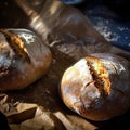 From above photo of rustic bread