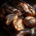 From above photo of rustic bread