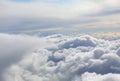Above puffy clouds Royalty Free Stock Photo