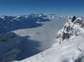 Above the sea of fog, mountains Royalty Free Stock Photo