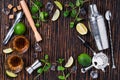 From above shot of bar equipment Royalty Free Stock Photo