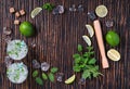 From above shot of bartending composition Royalty Free Stock Photo