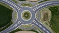 From above street view roundabout