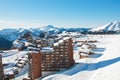 Above view of Avoriaz town in Alps, France Royalty Free Stock Photo