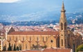 Above view of Basilica di Santa Croce in Florence Royalty Free Stock Photo