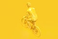 Above view of casual dressed man on bicycle. 3D illustration