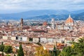 Above view center of Florence city in autumn Royalty Free Stock Photo