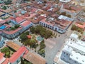Above view of Central square in Leon city Royalty Free Stock Photo