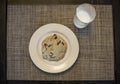 Above view of a Delicious Chocolate Chip cookie on a plate