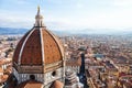 Above view Dome of Cathedral and Florence town