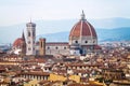 Above view of Duomo in Florence city