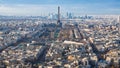 Above view of Eiffel Tower and Paris city Royalty Free Stock Photo