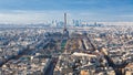 Above view of Eiffel Tower in Paris cityscape Royalty Free Stock Photo