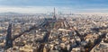 Above view of Eiffel Tower and streets in Paris Royalty Free Stock Photo