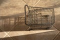 Empty miniature shopping cart