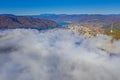 Above view of foggy city