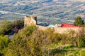 above view of fortification wall of Sighnaghi town