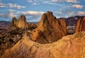 Above View of Garden of the Gods with Blue Sky and Clouds Royalty Free Stock Photo