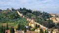 above view of gardens and wall of Giardino Bardini