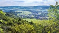 Above view of Gerolstein town suburbs un summer